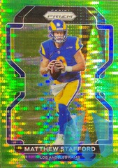 2021 Panini Prizm Matthew Stafford #67 Neon Green Pulsar Prizm Los Angeles Rams